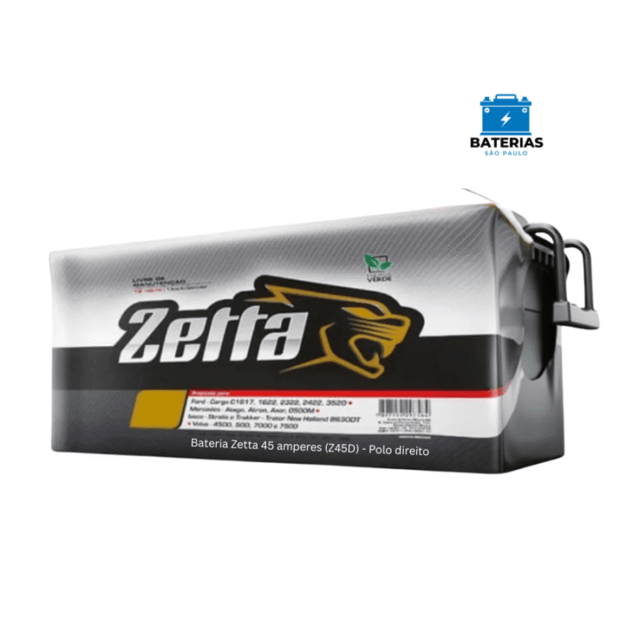 Bateria Zetta 45Ah – Z45D – Polo Direito